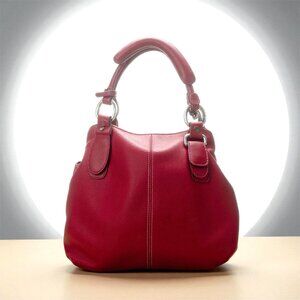 Tignanello Brick Red Leather Boho Purse | Shoulder Bag | Bohemian Satchel